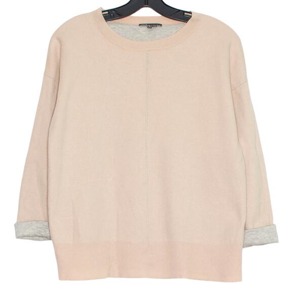 Vince Sweater Minimalist Neutral Quiet Luxury Scandi Cozy Cuffed Sleeve Small - Picture 1 of 6